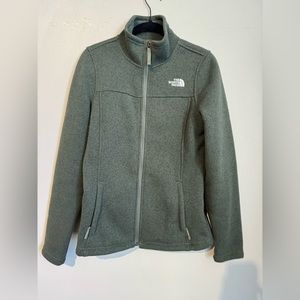 NorthFace Forest Green Front Zip Fleece Jacket